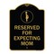 Signmission Reserved for Expecting Mom W/ Graphic, Black & Gold Aluminum Sign, 24" L, 18" H, BG-1824-23199 A-DES-BG-1824-23199 - alternate 1
